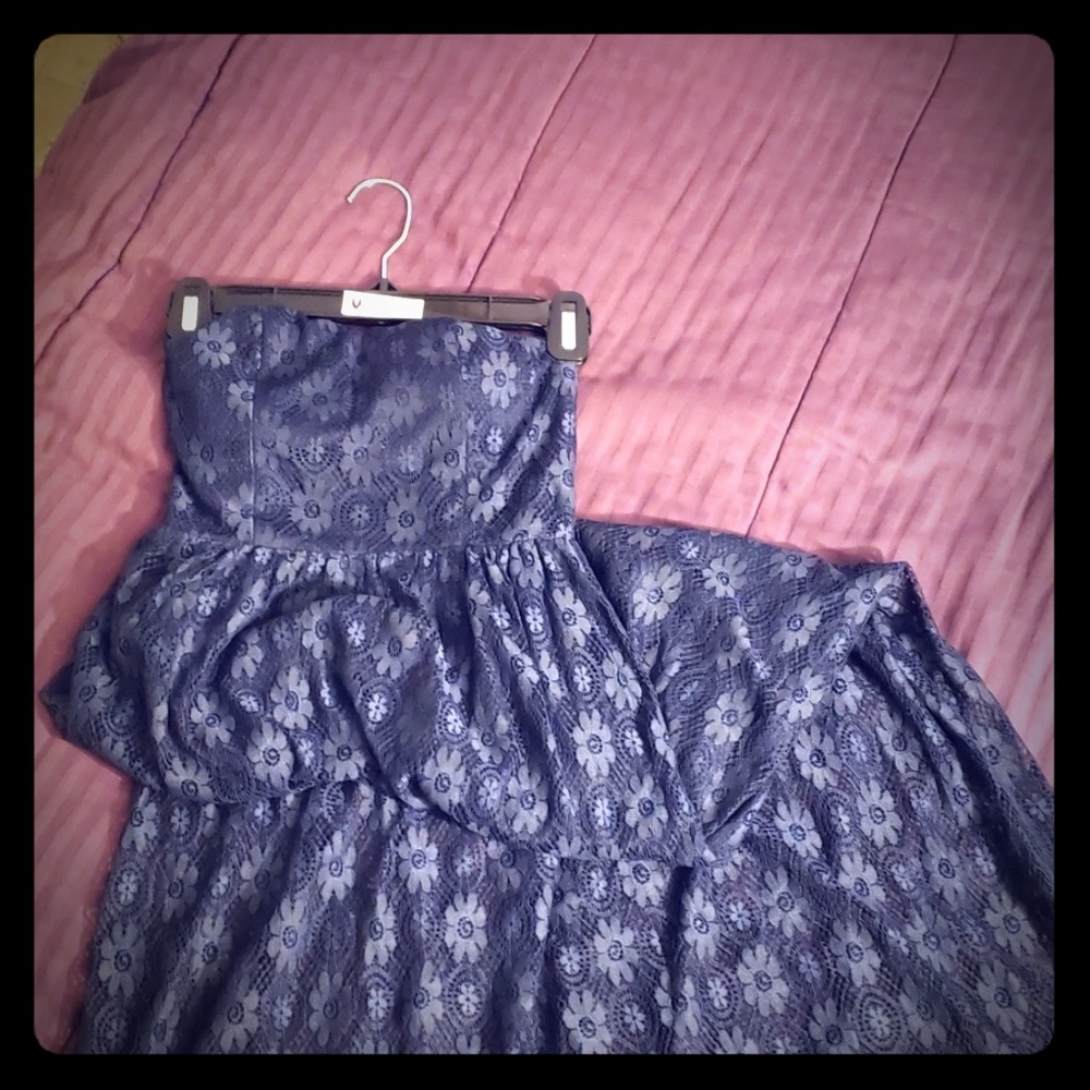 Navy Blue Lace Maxi Dress